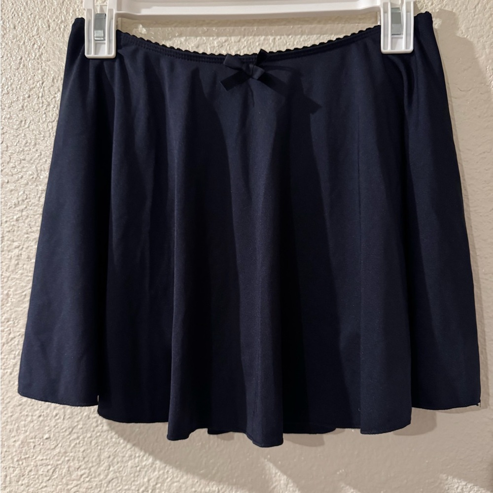 Chic Navy Mini Skirt With Shorts Underneath